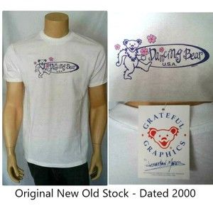 GRATEFUL DEAD Mens T Shirt M Band DATED 2000 Dancing Bear Grateful Graphic NOS